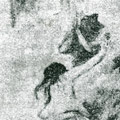 Postcard: Representation of people engulfed by flame