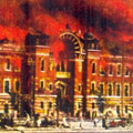 Postcard: Before and after picture of Tokyo Metropolitan Police headquarters