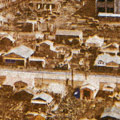 Postcard: View of barracks town taken from radio transmitting tower looking toward Shiba