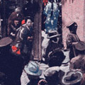 Postcard: Scene of celebration at Nihonbashi dōri, sanchōme