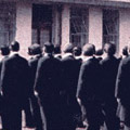 Postcards: The imperial reconstruction inspection tour visits Chiyoda Primary School