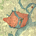 Map: Edo 340 years ago, Tenshō Era (1573-1592)
