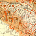 Map: Location of where fires and fire storms ignited and the direction of their growth