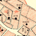 Map: Areas destroyed by fire. Note, the imperial palace is at the center of the map with the wards of Honjo and Fukagawa at the bottom.